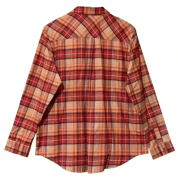 Weatherproof Vintage Long Sleeve Flannel Shirt XL Orange Pumpkin Patch Fall NWT - Picture 2 of 7
